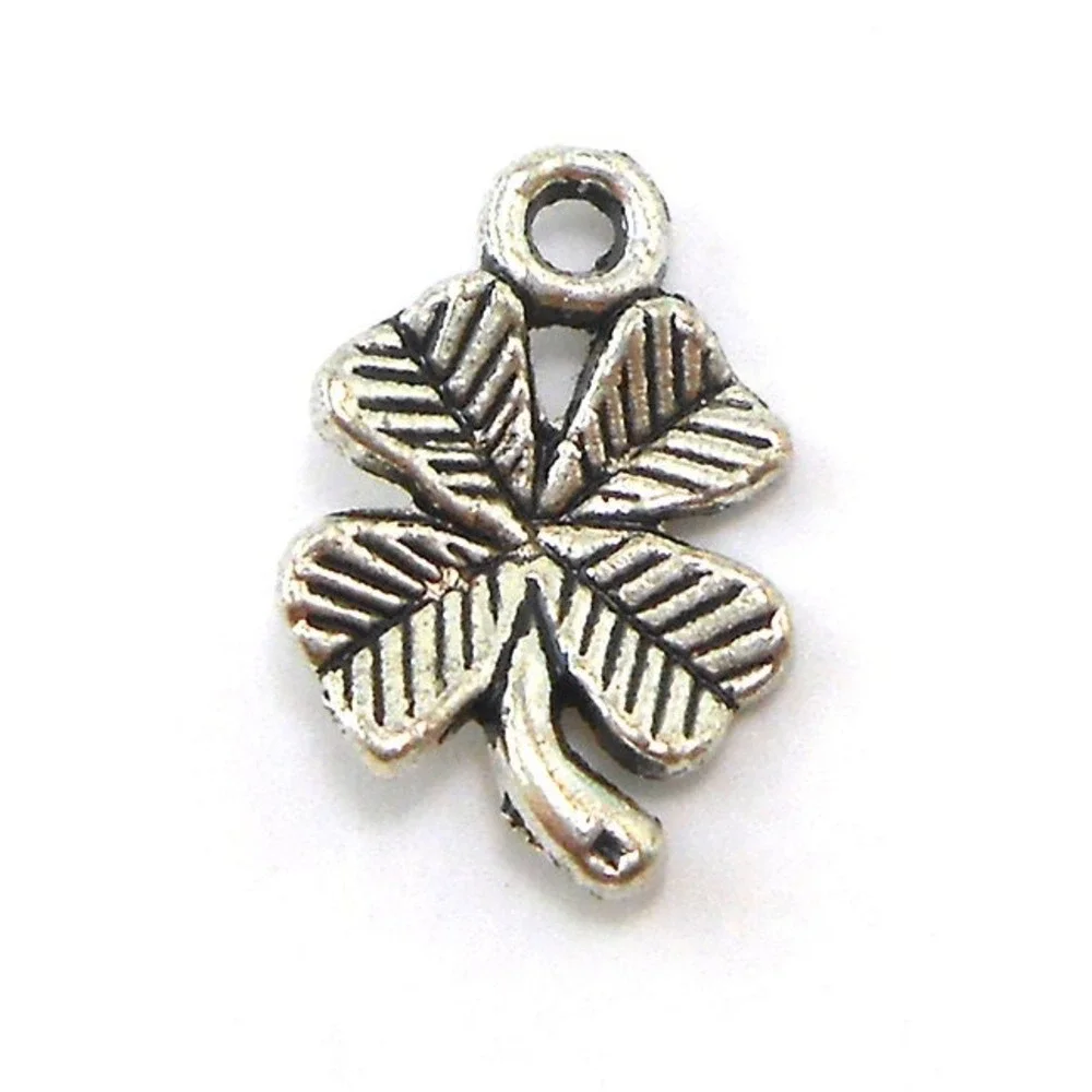 12pcs Small Four Leaf Clover Charms‎ Silver Tone 4 Leaf Clover